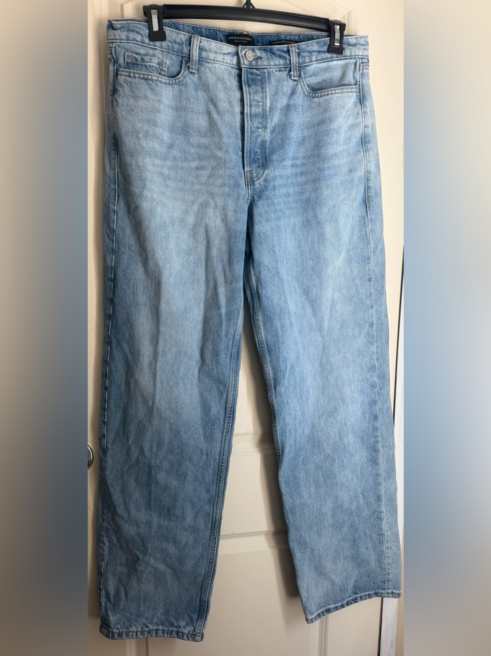 Banana republic premium denim mid-rise loose stovepipe Jeans 31 Long casual